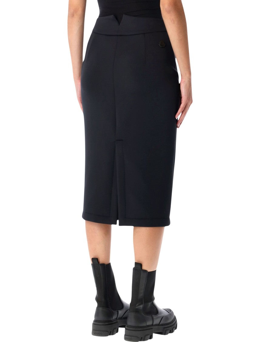 Moncler X Edward Enninful Knee-Length Slim Neoprene Skirt With V-Notch Waistband
