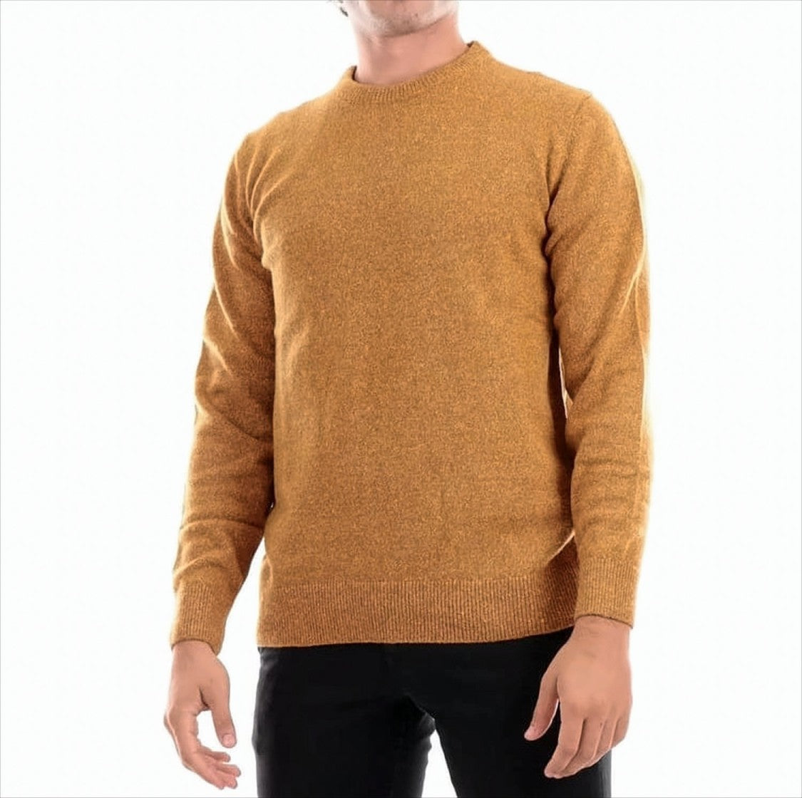 Barbour Mustard Sweater With Ribbed Detailing