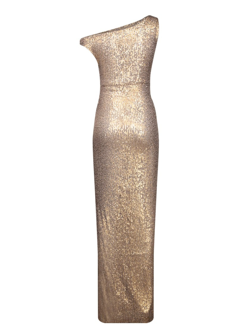 Norma Kamali Metallic Asymmetric Dress
