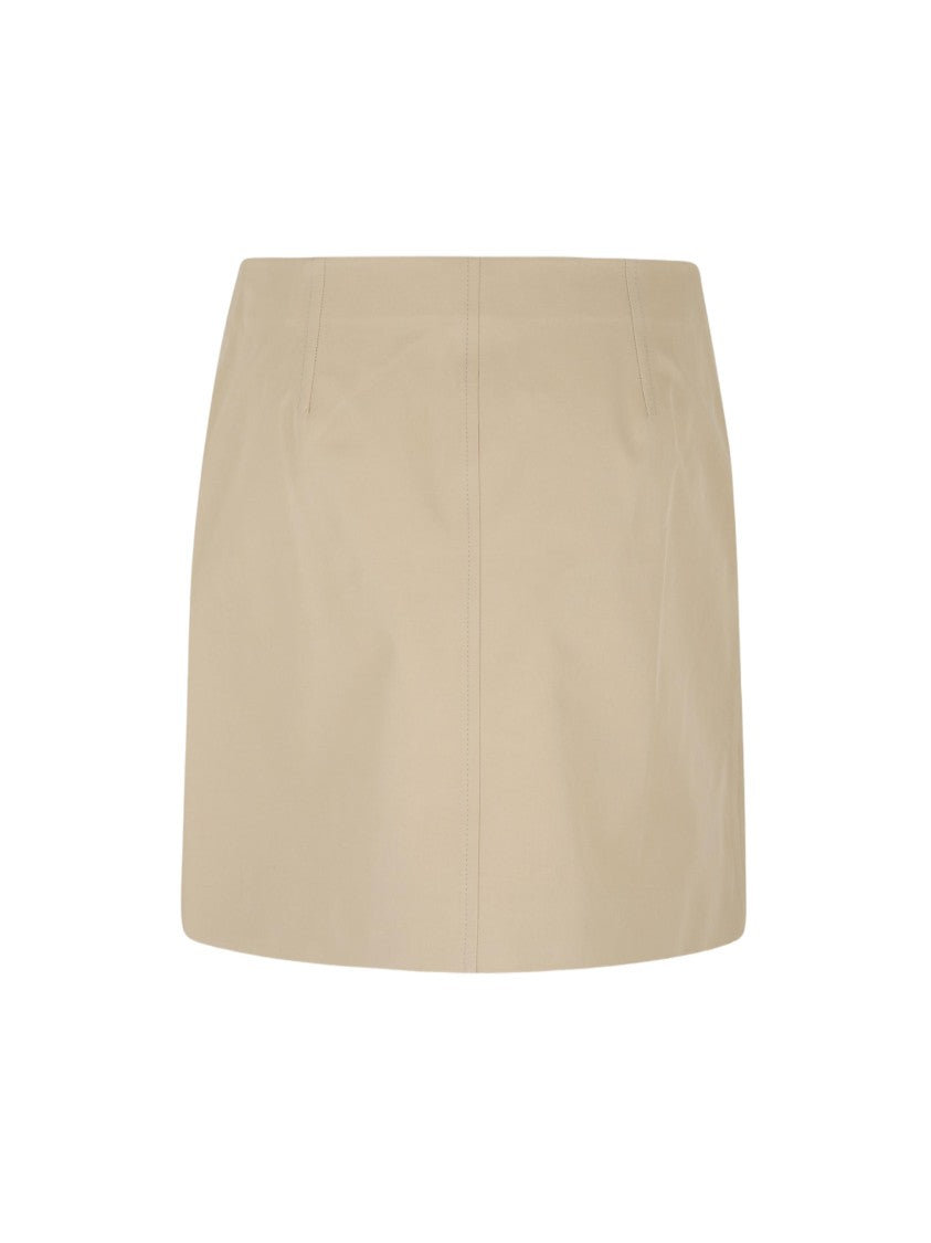 Burberry Asymmetrical Brown Cotton Mini Skirt