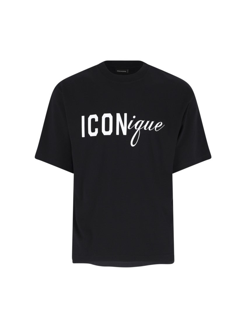 Dsquared2 Black Iconique Logo Crew Neck T-Shirt