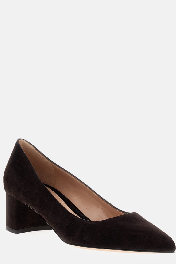 Gianvito Rossi Decollette Piper Pump In Soft Suede With Pointed Toe