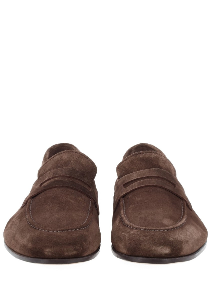 Premiata Brown Suede Rounded Toe Loafers