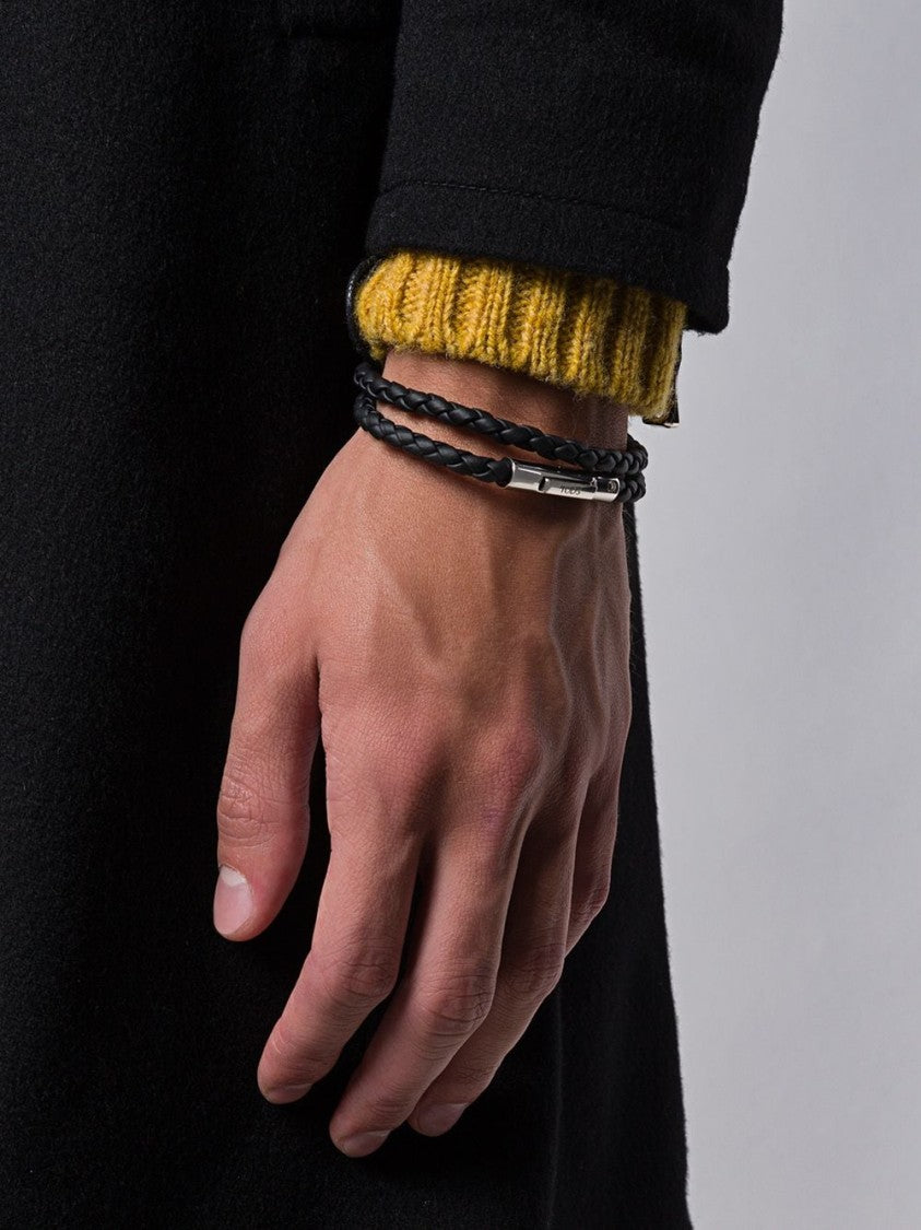 Tod's Braided Bracelet With Polished Metallic Clasp