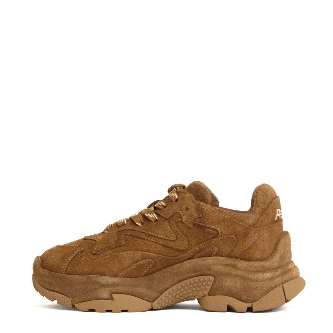 Ash Beige Suede Sneakers With Sculpted Sole