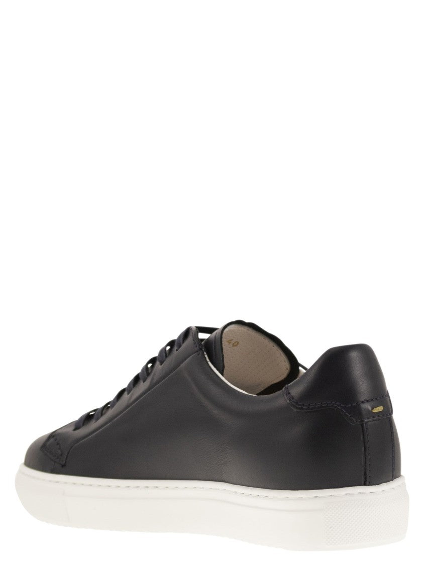 Doucal's Smooth Calfskin Trainers With Memory Foam Insole