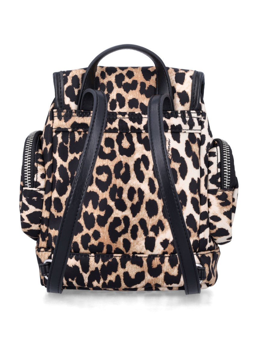 Ganni Leopard Nano Backpack
