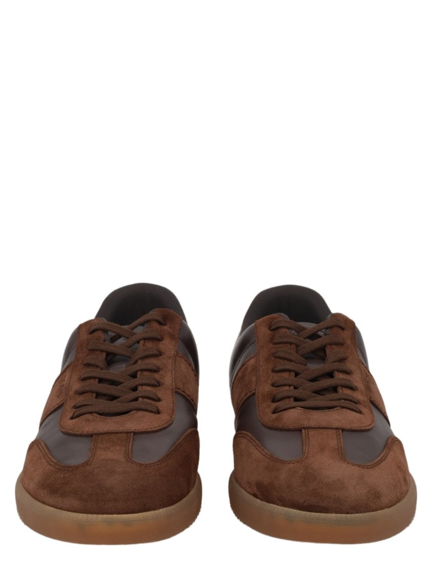 Tod's Brown Calfskin Low-Top Sneakers