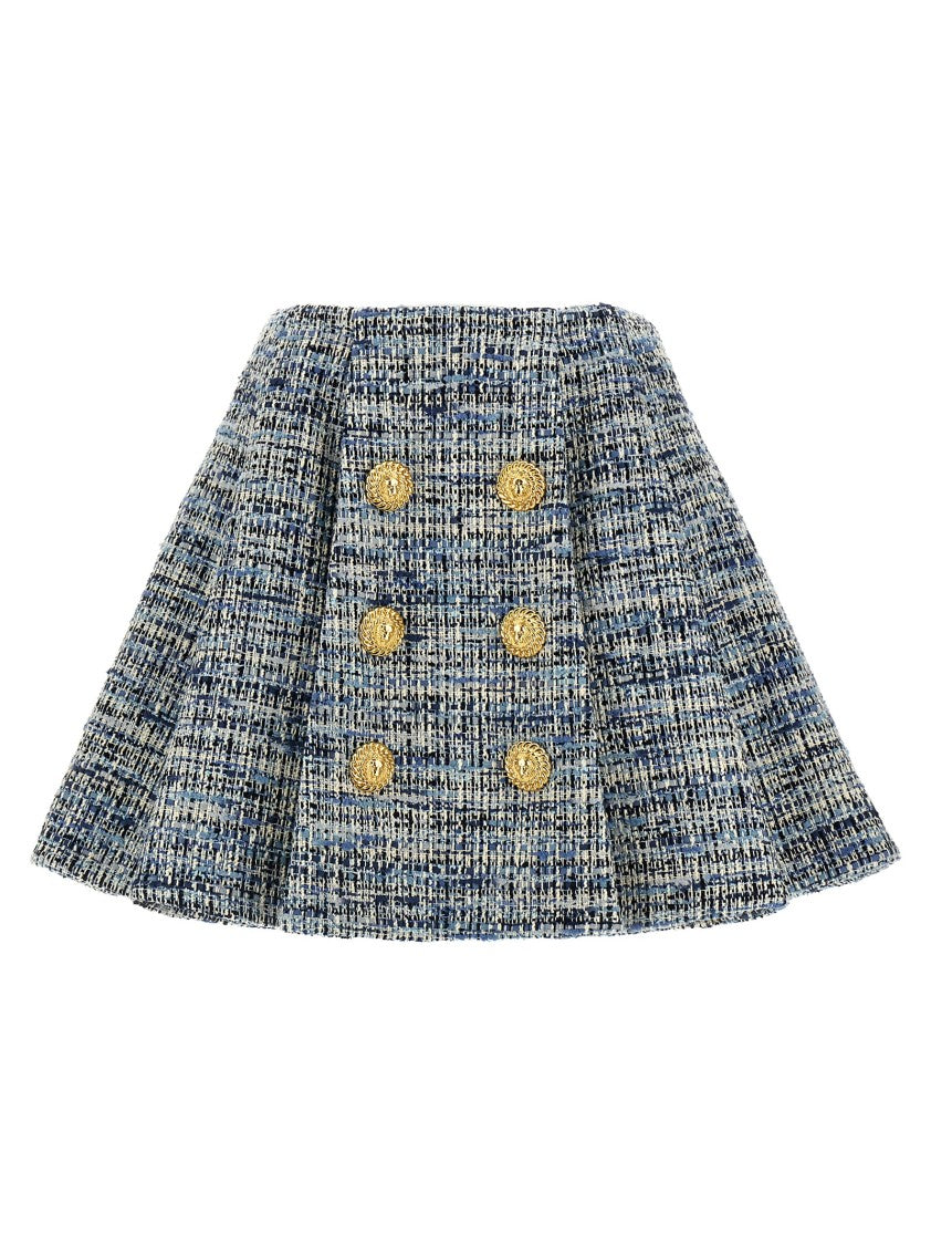 Balmain High-Waisted Pleated Mini Skirt