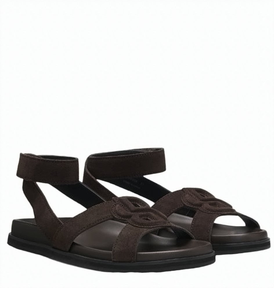 Boss Brown Freyah Suede Upper Sandal Shoes