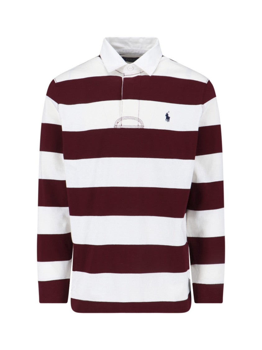 Polo Ralph Lauren "Rugby Shirt" Polo – White And Bordeaux