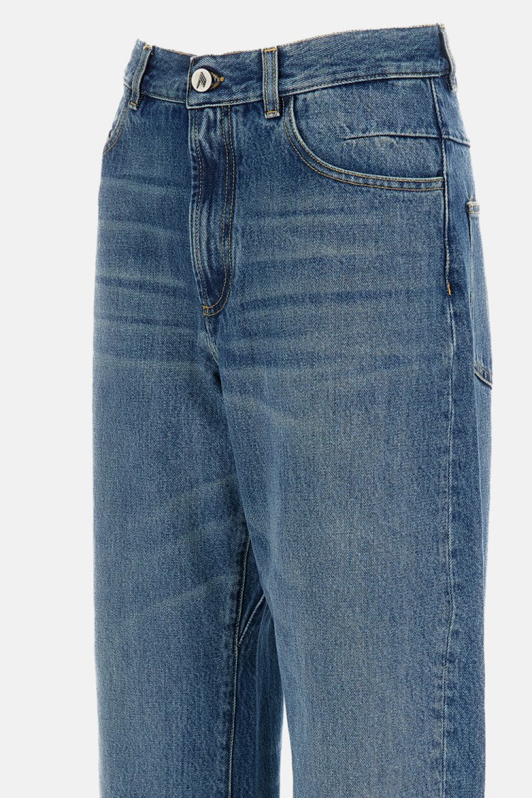 The Attico Barrel-Cut Denim Jeans With Adjustable Back Strap