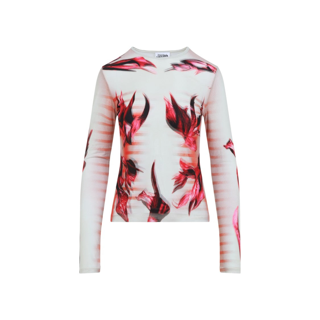 Jean Paul Gaultier "Flower Body Morphing Mariniere" Print Layered Top