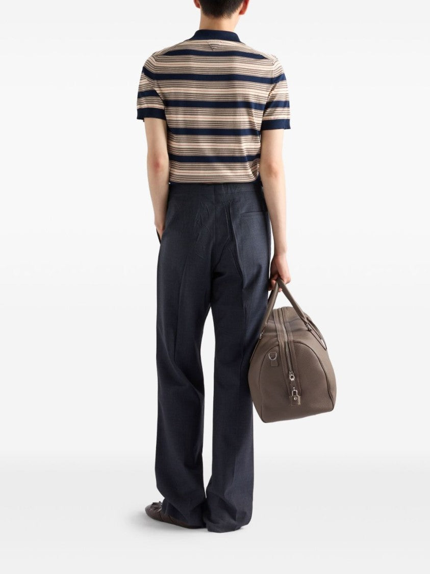Prada Striped Cotton Slim-Fit Polo Shirt