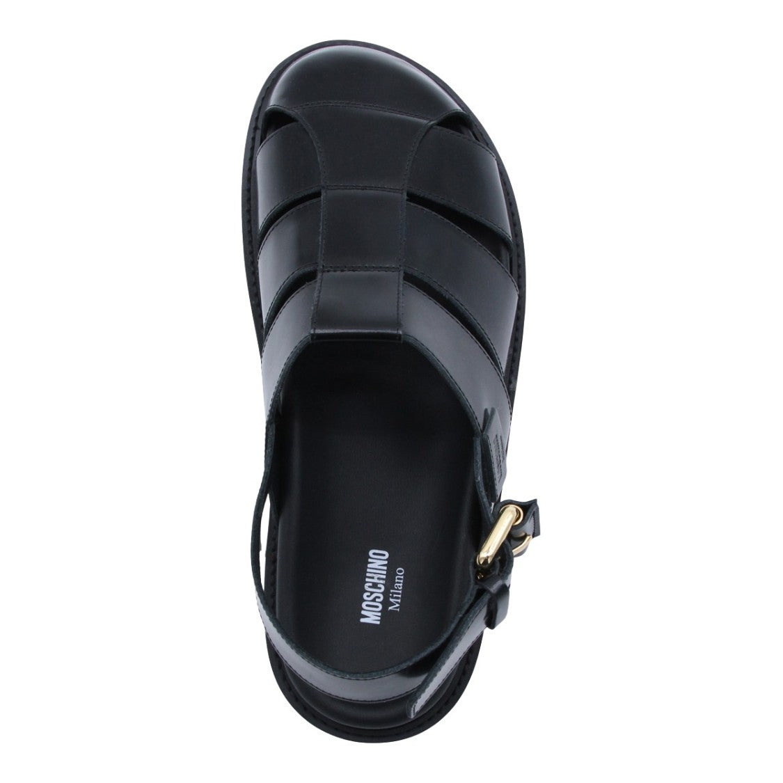 Moschino Cage-Style Black Sandals
