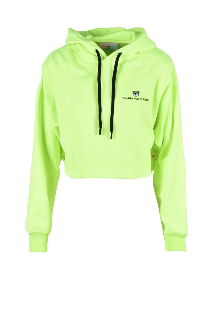 Chiara Ferragni Green Hooded Polyester-Blend Sweatshirt