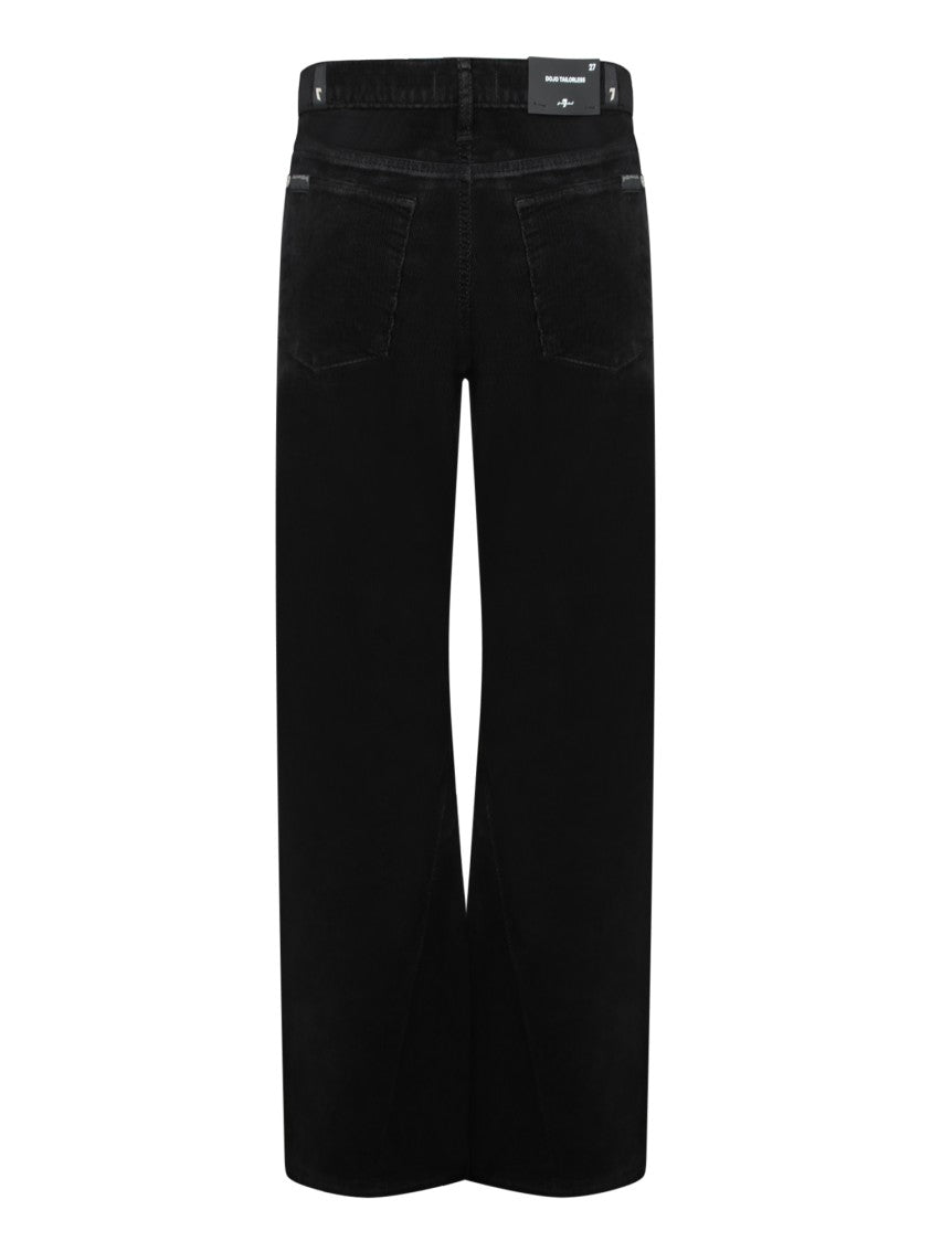 7 For All Mankind Wide-Leg Black Jeans With High Waist