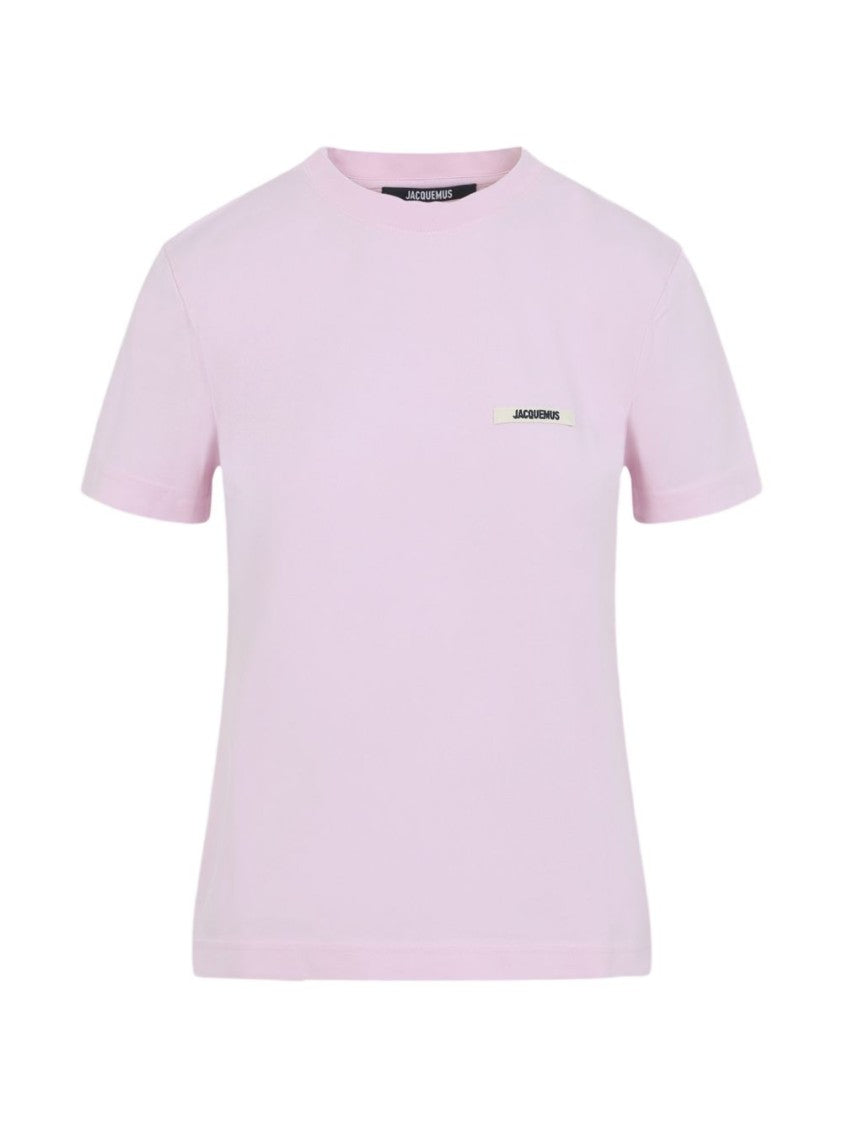 Jacquemus Pink Black Grosgrain Round Neck Top
