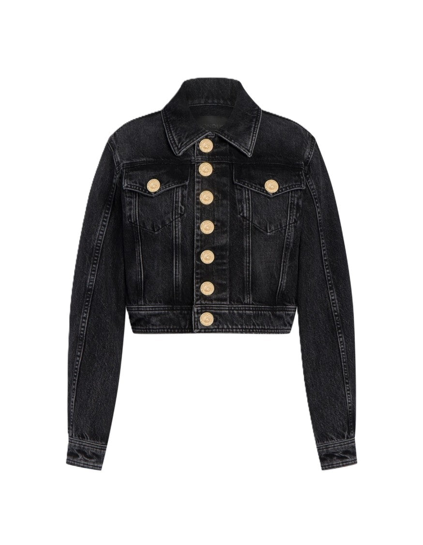 Dondup Cropped Denim Jacket With Classic Collar
