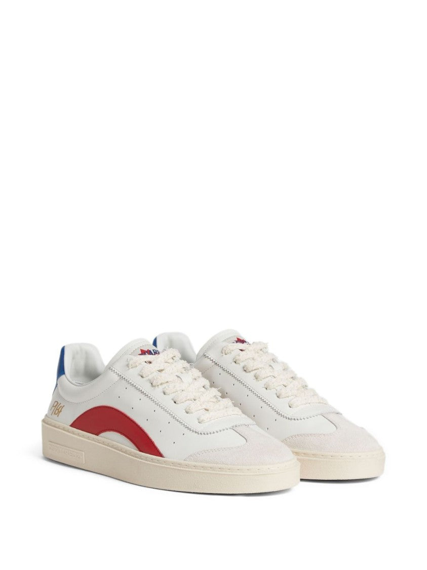 Dsquared2 White Leather Sneakers With Contrasting Accents