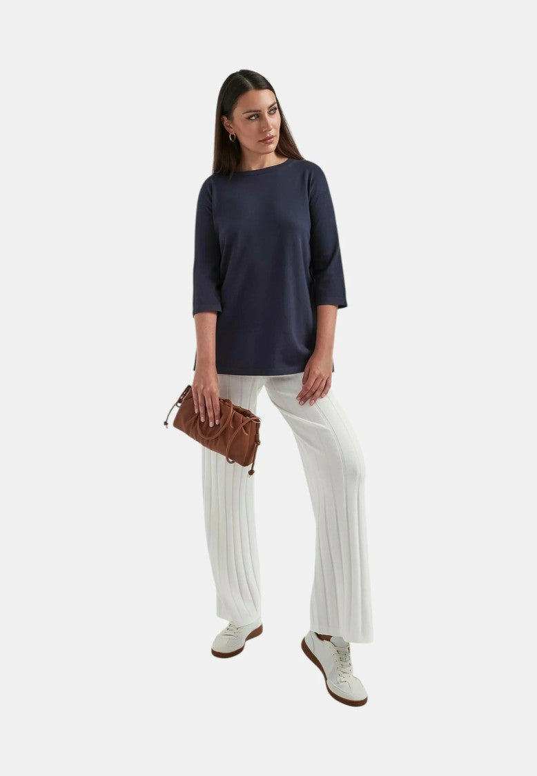 Max Mara Ribbed Back Blouse With Fabric Belt