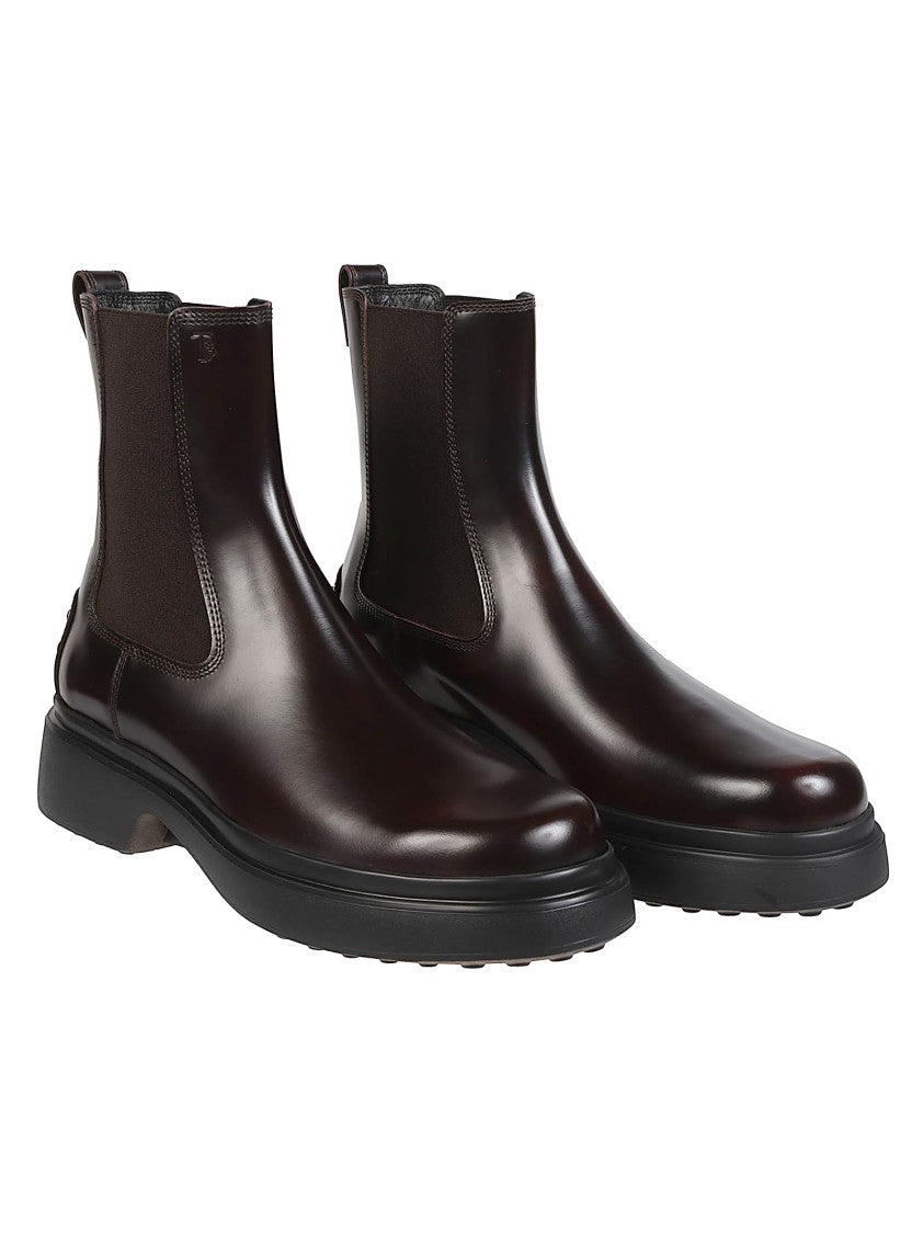 Tod's Brown Calf Leather Chelsea Boots