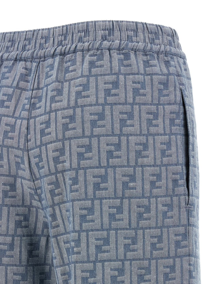 Fendi Ff Chambray Denim Pants