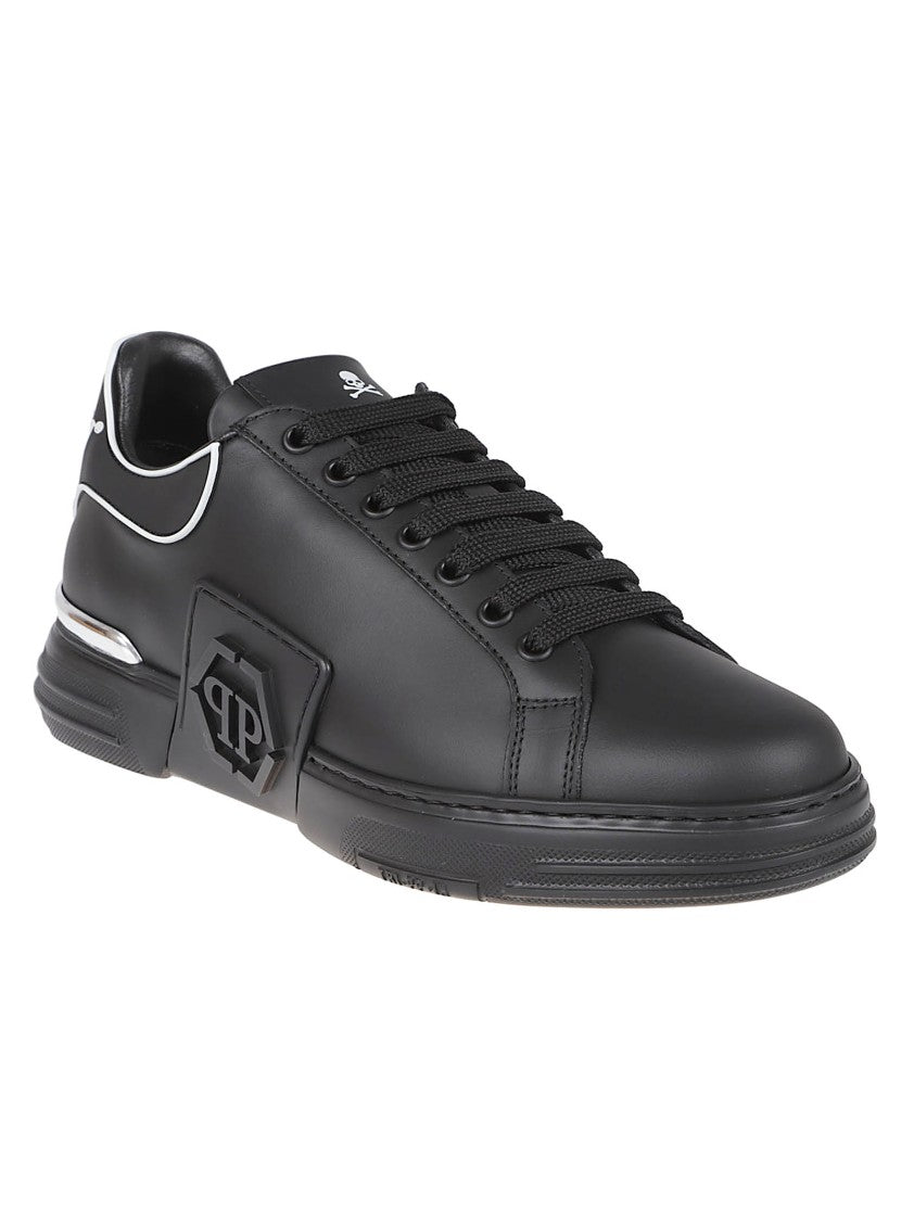 Philipp Plein Low-Top Black Leather Sneakers