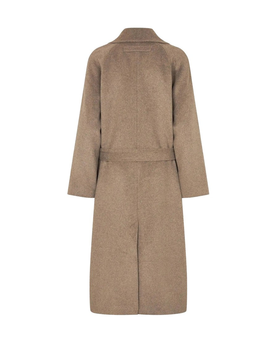 Samsøe Samsøe Lead Gray Sahannen Melange Double-Breasted Coat