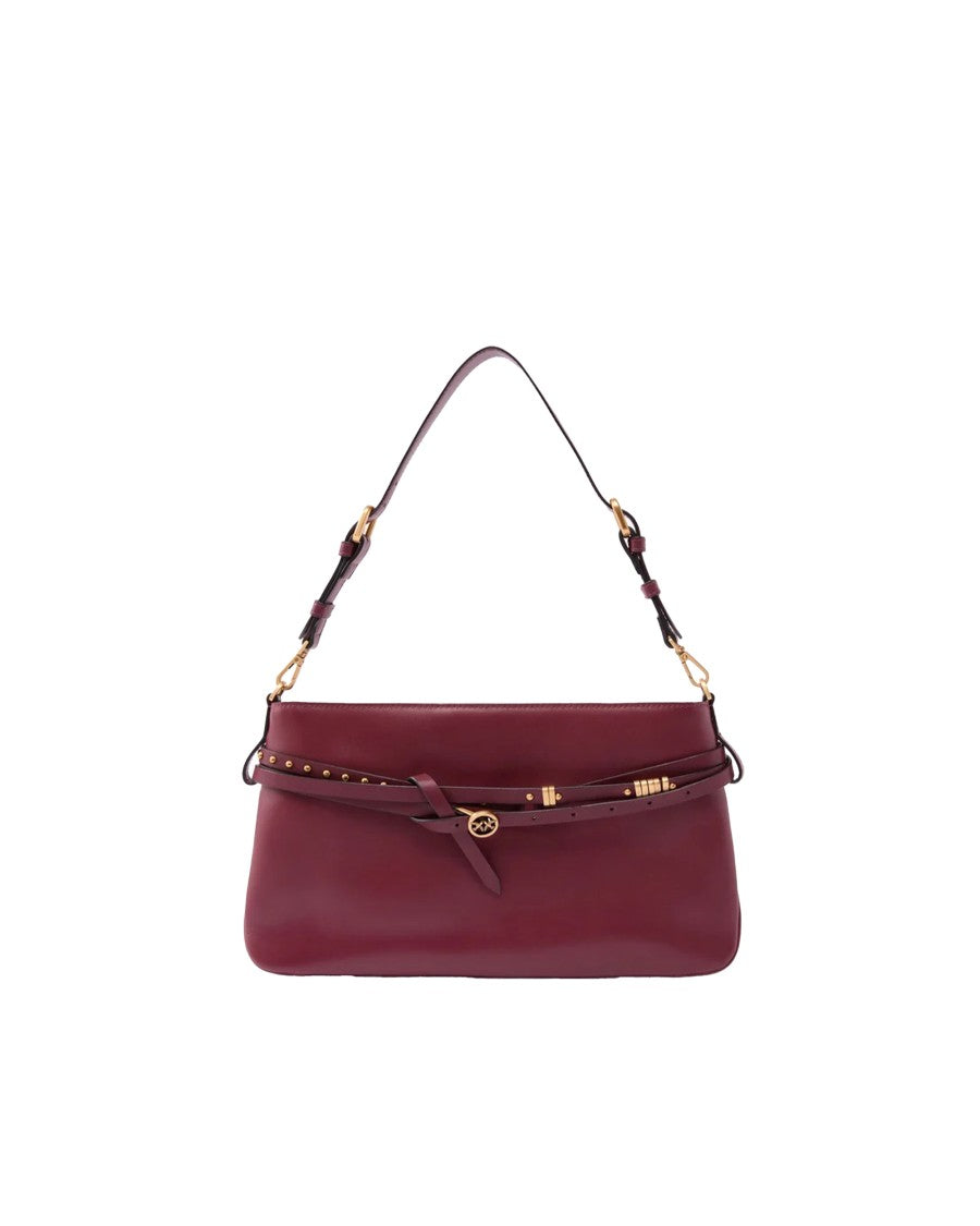 Pinko Deep Red Medium Belt Leather Bag