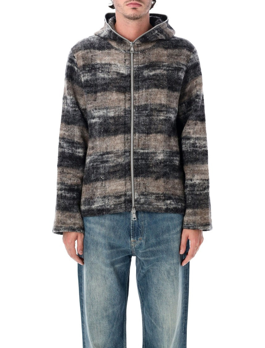 Our Legacy Night Woods Check Wool-Blend Zip Hoodie