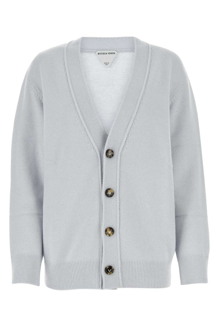 Bottega Veneta Powder Blue Stretch Cashmere Blend Cardigan