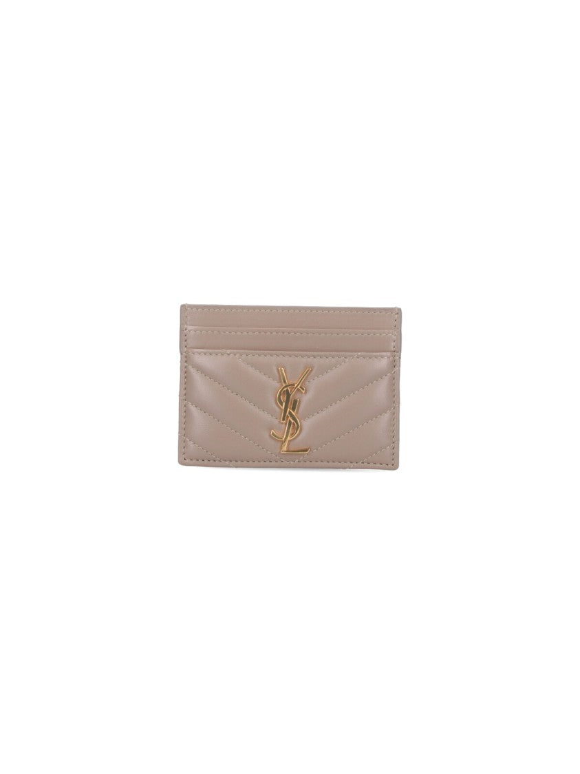 Saint Laurent Quilted Pink Wallet With Ysl Logo