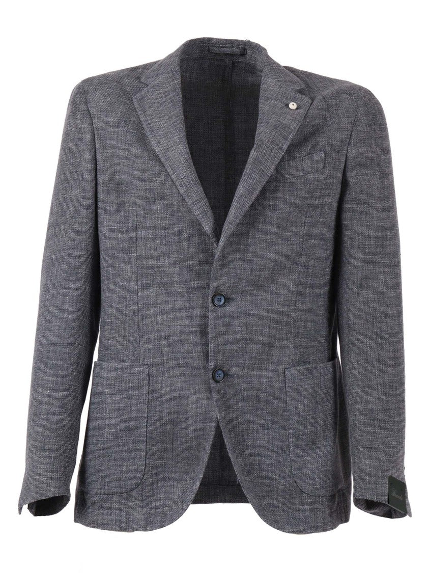 Brando-Lubiam Grey Textured Drop S Blazer
