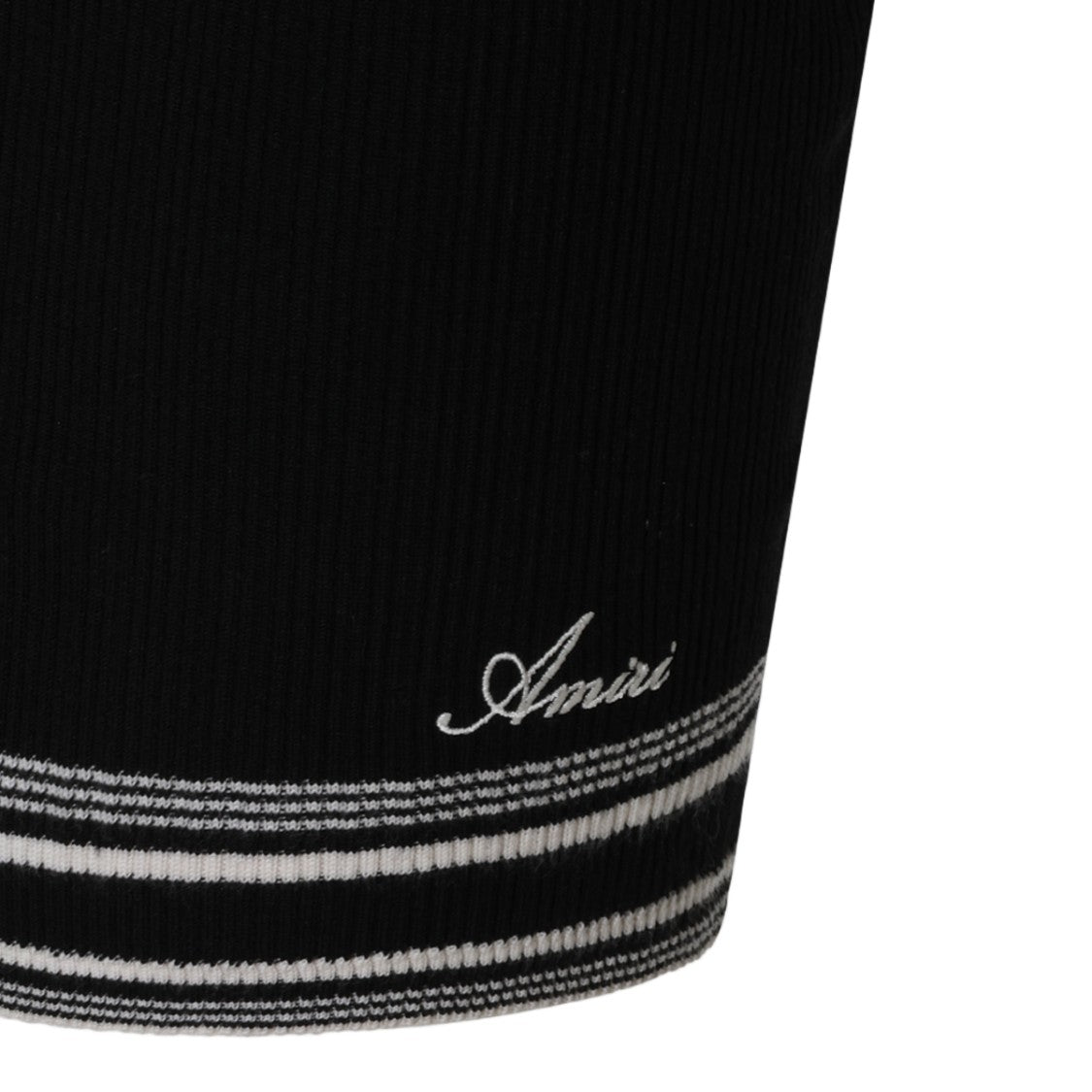 Amiri Ribbed Knit Contrast Stripe Skirt