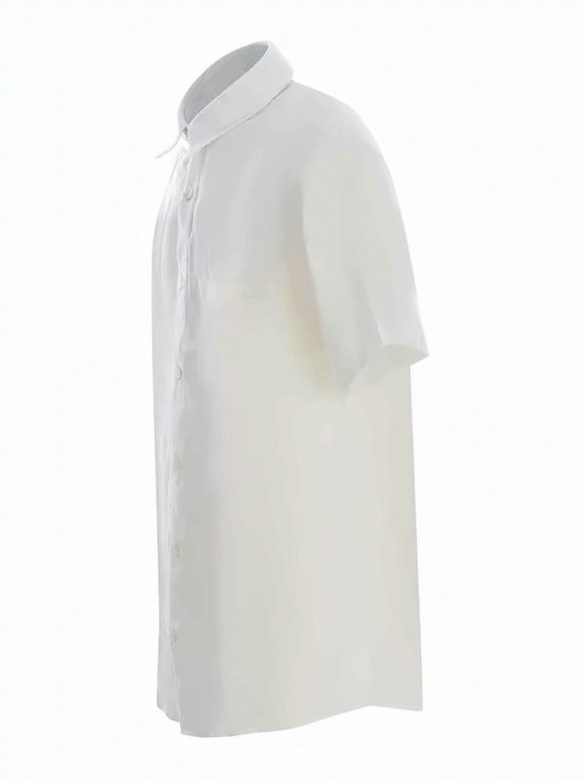 A.P.C. Short-Sleeved Linen Shirt With Button-Down Front And Chest Pocket