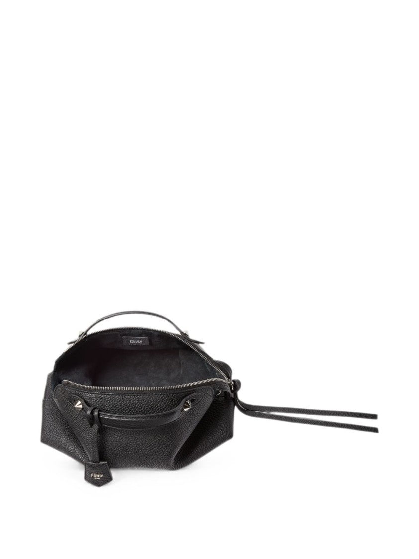 Fendi Black Pebbled Leather Detachable Strap Shoulder Bag