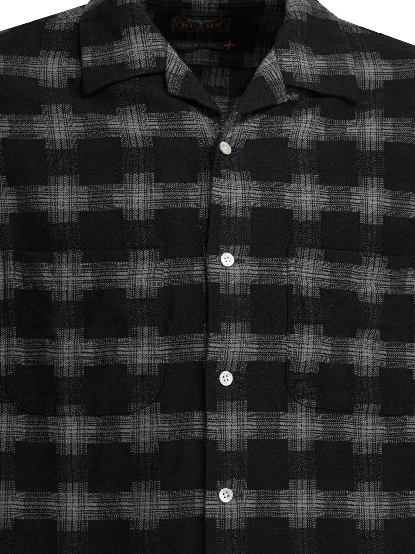 Beams Plus Checkered Button-Down Shirt With Two Chest Pockets