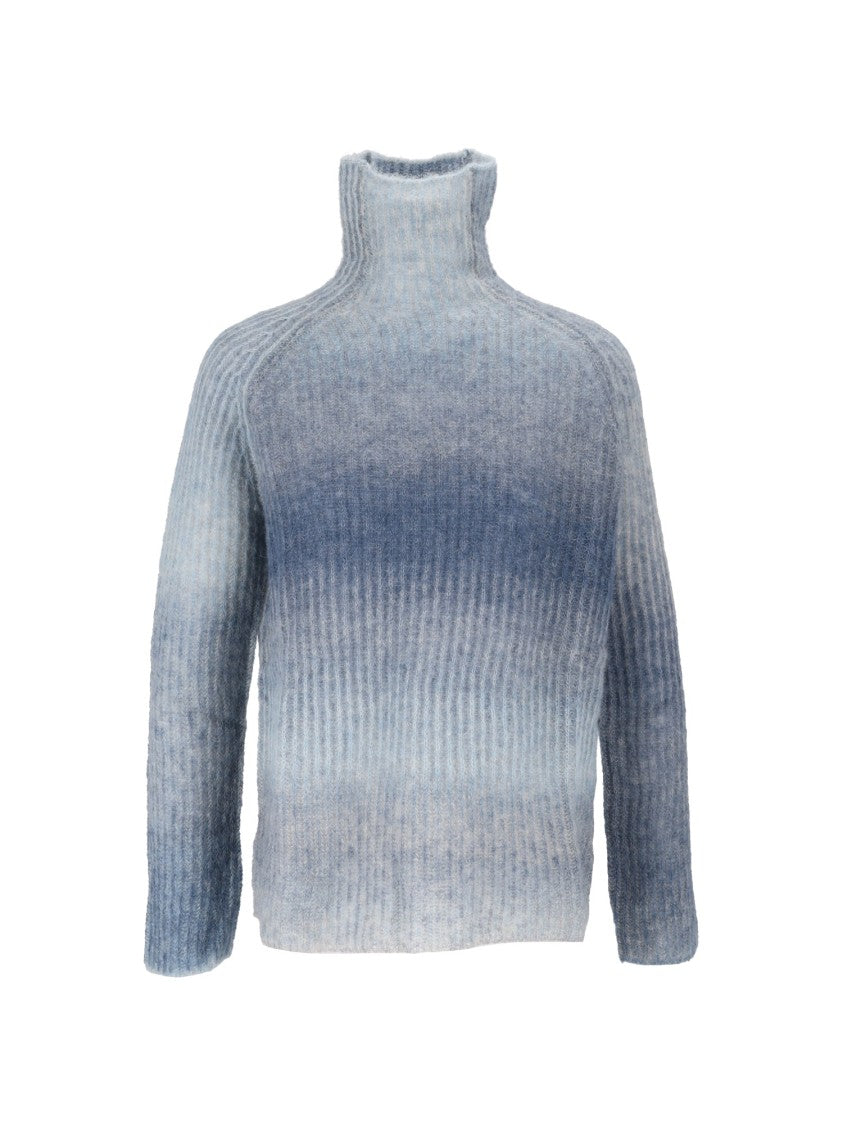 Kangra Cashmere Gradient Ribbed English Rib Turtleneck Sweater
