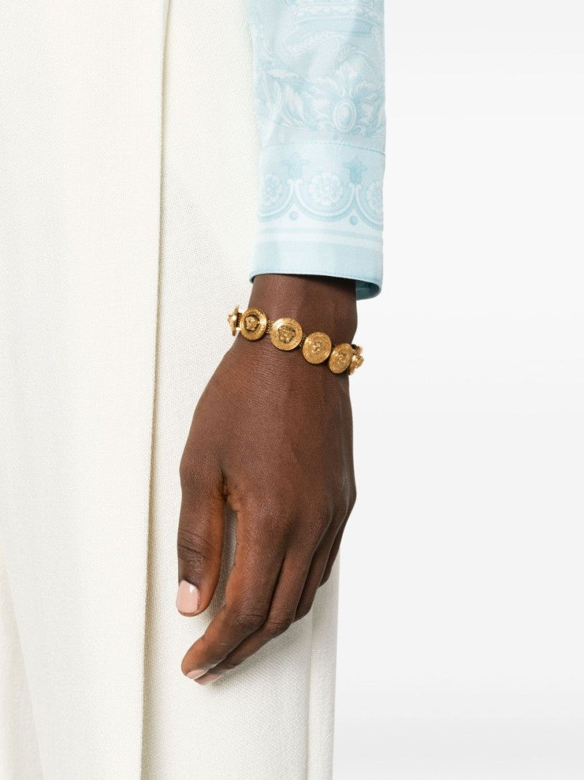 Versace Golden Medusa Head Cable-Link Charm Bracelet