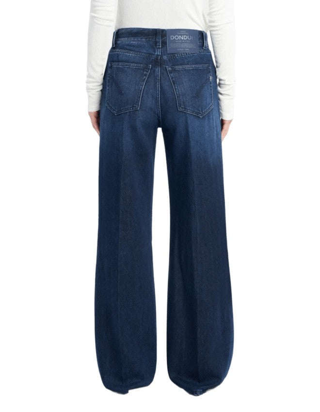Dondup Wide-Leg Deep Indigo Jeans With Classic Five-Pocket Design