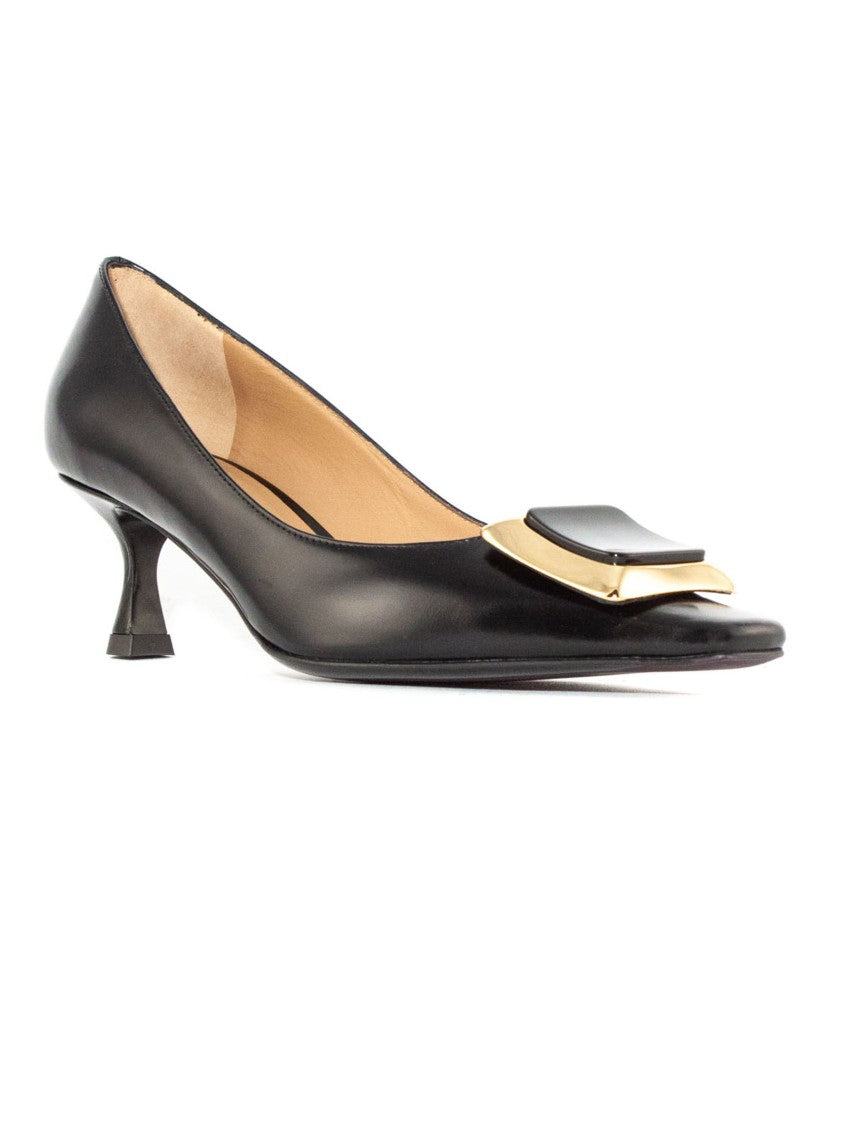 Roberto Festa Pointed-Toe Black Leather Pumps