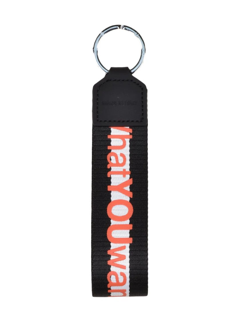 Dolce & Gabbana Black/Orange Bold Color Contrast Polyester Keychain