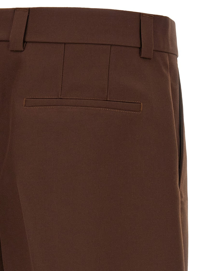 Gucci Tailored Wool Twill Shorts With Embossed Logo Detail