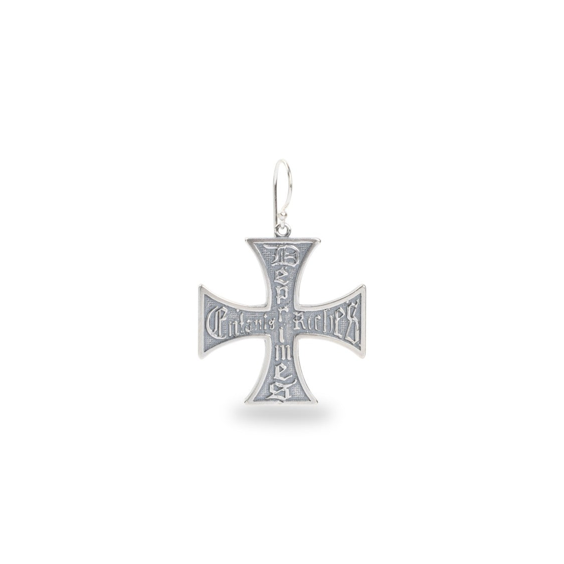 Enfants Riches Déprimés Intricately Engraved Sterling Silver Cross Earrings
