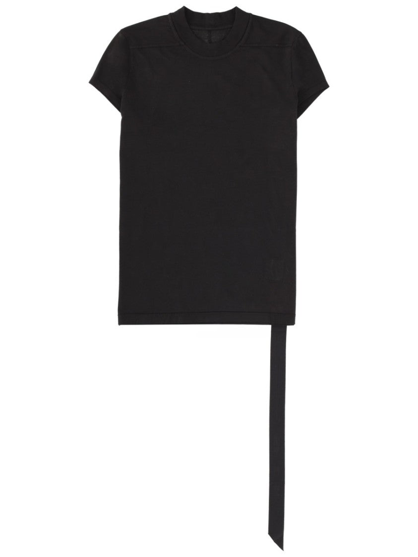 Drkshdw By Rick Owens Black Asymmetrical Hem Crewneck T-Shirt