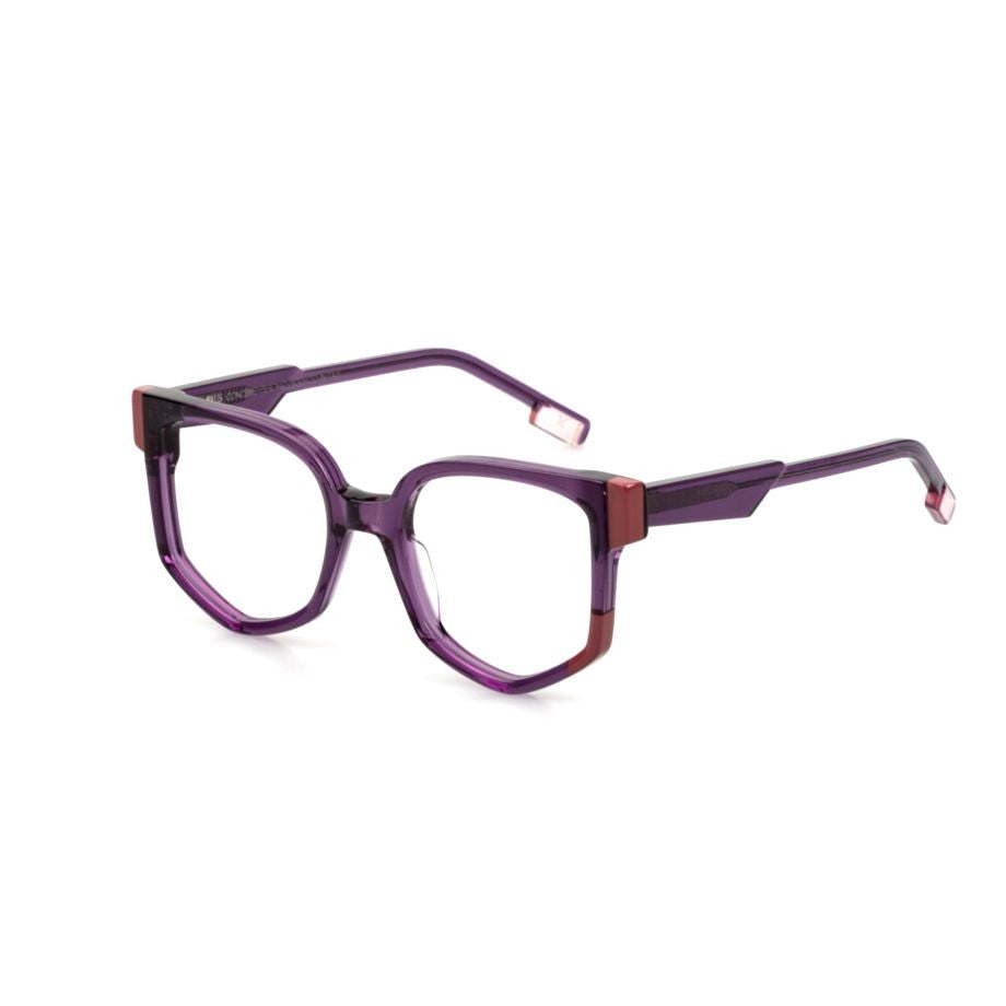 Jplus Fosca Oversized Geometric Acetate Eyeglasses With Contrasting Accents