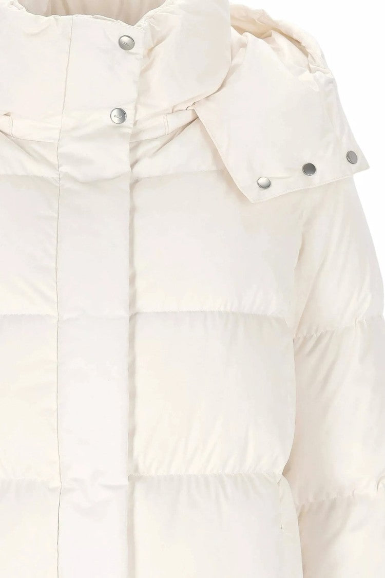 Add Cream Hooded Puffer Jacket