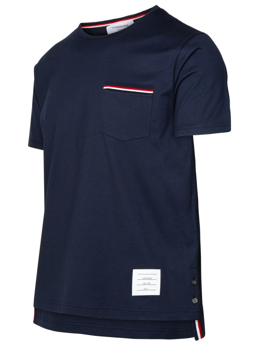 Thom Browne Navy Cotton T-Shirt