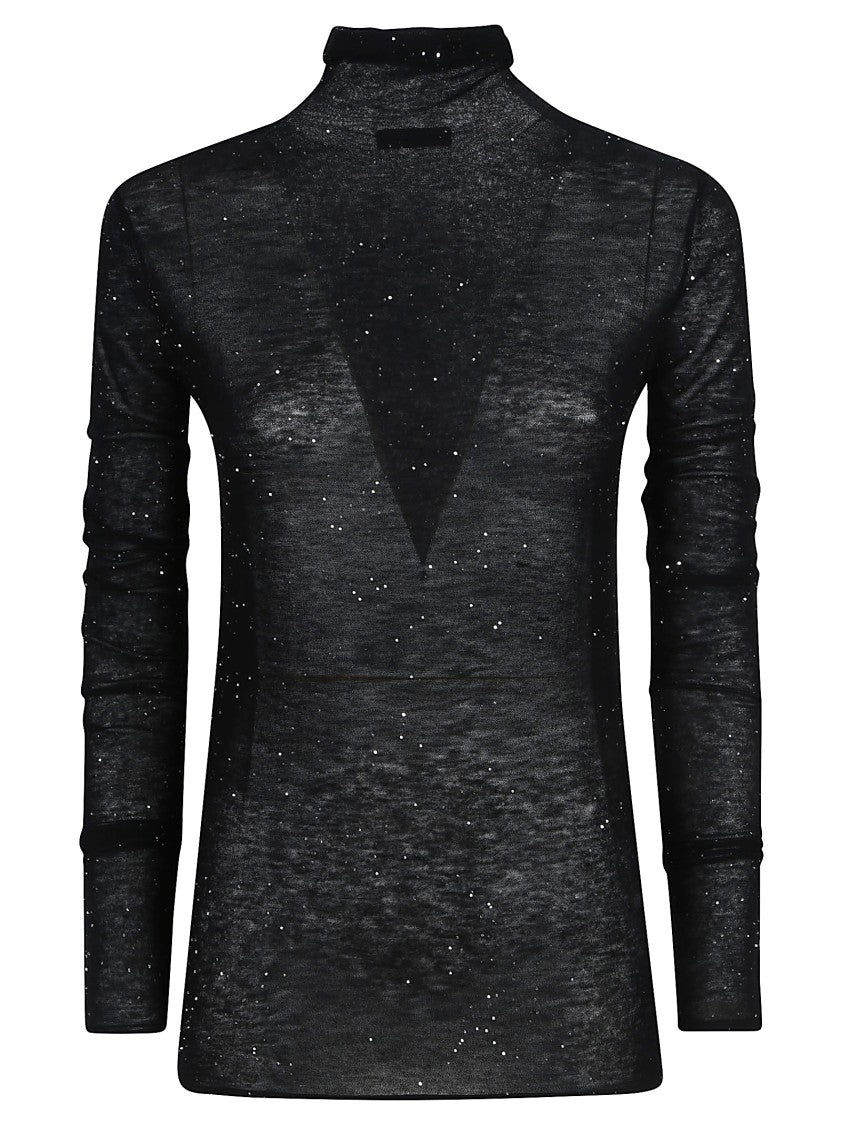 Pinko Moss Long-Sleeved Wool-Blend Turtleneck Sweater
